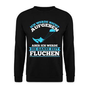Kitesurfen Surfer Wellenreiten Kiteboearding Lusti - Unisex Pullover - Schwarz - Vorne - Alina (178cm) & Michal (187cm)