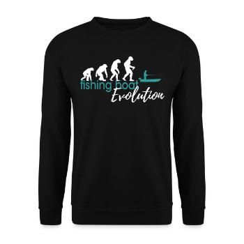 Evolution du bateau de pêche - Sweat-shirt Unisexe - noir - Devant - Alina (178cm) & Michal (187cm)