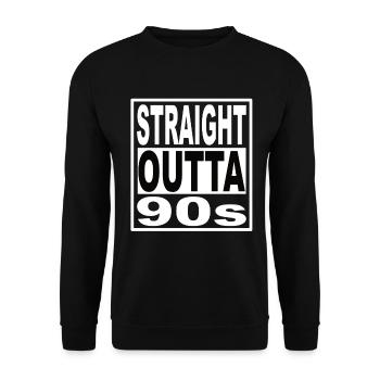 90s 90s 90s fashion 90s party 90s - Sweat-shirt Unisexe - noir - Devant - Alina (178cm) & Michal (187cm)