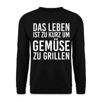 Grillen Gemüse - Unisex Pullover - Schwarz - Vorne - Alina (178cm) & Michal (187cm)