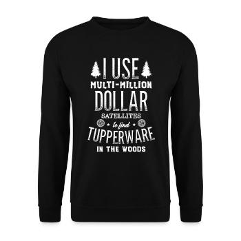 Geocacher Geocaching Geoache gift - Unisex Sweatshirt - black - Front - Alina (178cm) & Michal (187cm)
