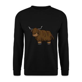 Scottish Highland Cattle - Unisex Sweatshirt - black - Front - Alina (178cm) & Michal (187cm)