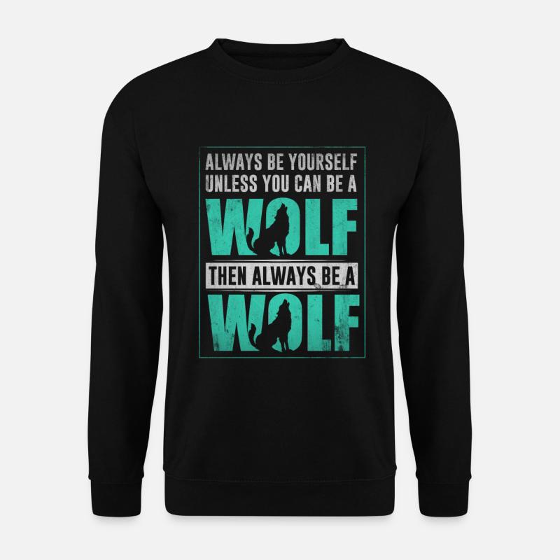 Wolf - Unisex Pullover - Schwarz