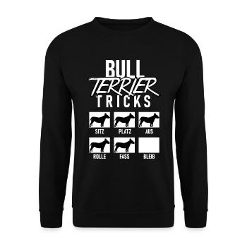 Funny Bull Terrier dog tricks dogs lover - Unisex Sweatshirt - black - Front - Alina (178cm) & Michal (187cm)