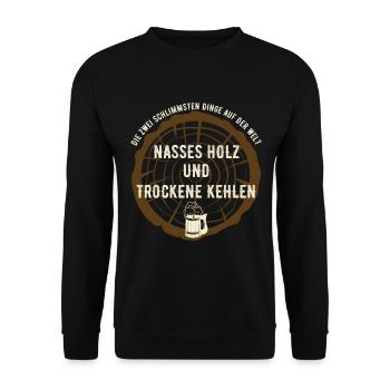 Énonciations de charpentier et charpentier bois humide - Sweat-shirt Unisexe - noir - Devant - Alina (178cm) & Michal (187cm)