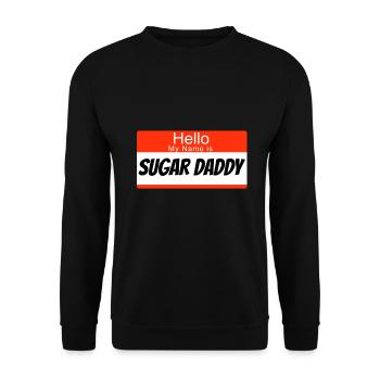 Hello my name ist Sugar Daddy - Unisex Pullover - Schwarz - Vorne - Alina (178cm) & Michal (187cm)