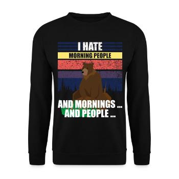 Ich hasse Menschen - Unisex Pullover - Schwarz - Vorne - Alina (178cm) & Michal (187cm)