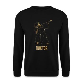 Dabbing Doktor Robe 2020 Dissertation Doktortitel - Unisex Pullover - Schwarz - Vorne - Alina (178cm) & Michal (187cm)