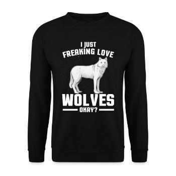 Loup - Sweat-shirt Unisexe - noir - Devant - Alina (178cm) & Michal (187cm)