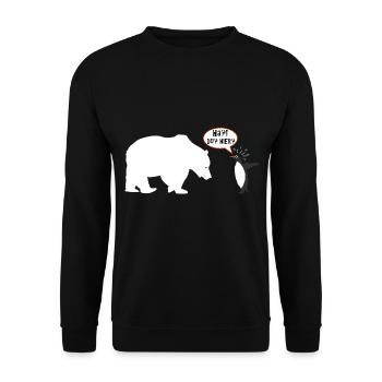 Funny polar bear and penguin encounter at the South Pole - Unisex Sweatshirt - black - Front - Alina (178cm) & Michal (187cm)