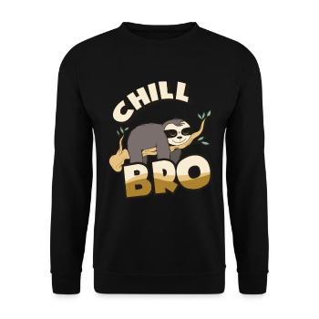 Faultier Faultier Baby Chill Bro Faul - Unisex Pullover - Schwarz - Vorne - Alina (178cm) & Michal (187cm)