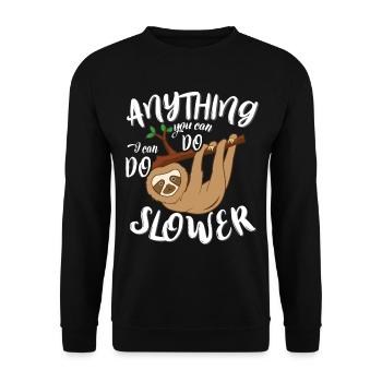 Faultier Faultier Baby Faultier Geschenk - Unisex Pullover - Schwarz - Vorne - Alina (178cm) & Michal (187cm)