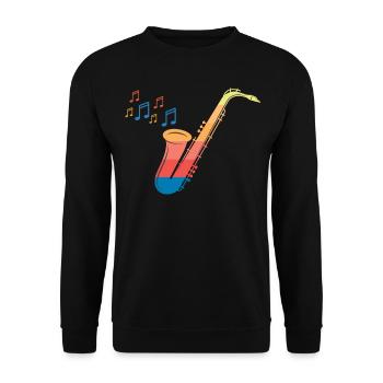 Saxophon - Unisex Pullover - Schwarz - Vorne - Alina (178cm) & Michal (187cm)