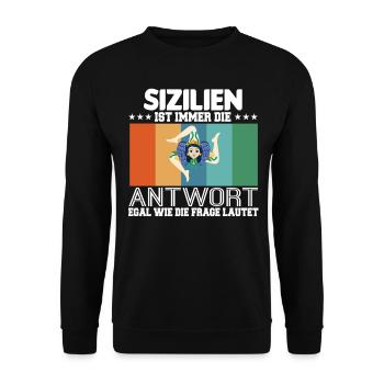 Sizilien Palermo Italy Sicilian - Unisex Pullover - Schwarz - Vorne - Alina (178cm) & Michal (187cm)