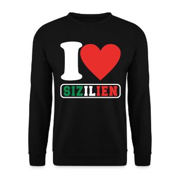 Italy Sizilien Sicilian Palermo - Unisex Pullover - Schwarz - Vorne - Alina (178cm) & Michal (187cm)