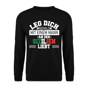 Sicilia Palermo Italy Sicilian - Unisex Pullover - Schwarz - Vorne - Alina (178cm) & Michal (187cm)