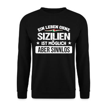 Italy Sicilia Palermo Sicilian - Unisex Pullover - Schwarz - Vorne - Alina (178cm) & Michal (187cm)