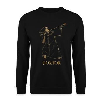 Doktorand Abschluss Doktortitel Dabbing Doktor - Unisex Pullover - Schwarz - Vorne - Alina (178cm) & Michal (187cm)