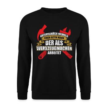 Werkzeugmacher Mann Männer & Herren Geschenk - Unisex Pullover - Schwarz - Vorne - Alina (178cm) & Michal (187cm)