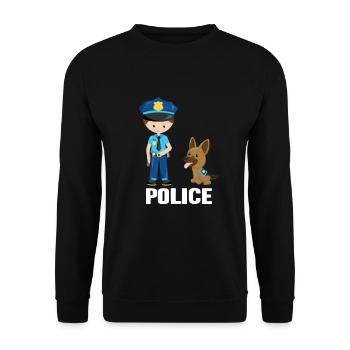 police - Sweat-shirt Unisexe - noir - Devant - Alina (178cm) & Michal (187cm)