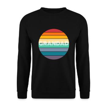 Rainbow GRANDAD Shirt, Retro GRANDAD, GRANDAD - Unisex Sweatshirt - black - Front - Alina (178cm) & Michal (187cm)