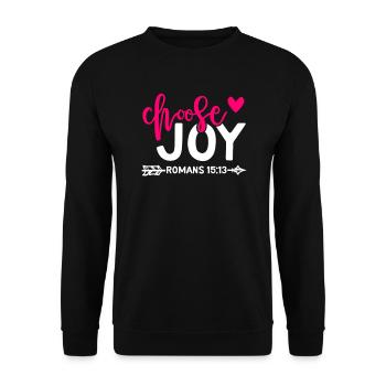 Christian Choose Joy Quote Netter rosa Bibelvers - Unisex Pullover - Schwarz - Vorne - Alina (178cm) & Michal (187cm)