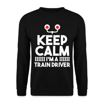 Train driver - Unisex Sweatshirt - black - Front - Alina (178cm) & Michal (187cm)