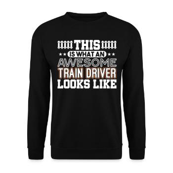 Conducteur de train - Sweat-shirt Unisexe - noir - Devant - Alina (178cm) & Michal (187cm)