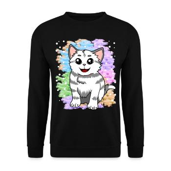 Fantasy kitten cats dream world fantasy nature - Unisex Sweatshirt - black - Front - Alina (178cm) & Michal (187cm)