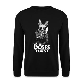 Méchant Hasi Doux Bad Rabbit Drôle sort cadeau - Sweat-shirt Unisexe - noir - Devant - Alina (178cm) & Michal (187cm)