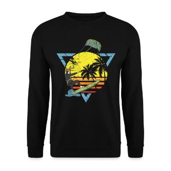 Kiteboarder Surf Kite und Kitesurfing Geschenk - Unisex Pullover - Schwarz - Vorne - Alina (178cm) & Michal (187cm)