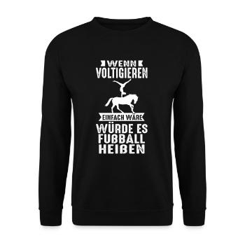 Voltigieren Volti Pferdesport Voltigier Voltigierp - Unisex Pullover - Schwarz - Vorne - Alina (178cm) & Michal (187cm)