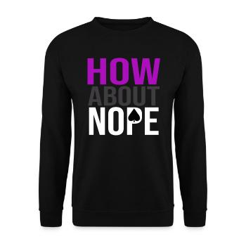 Nope Asexual Pride Asexuality ACE Flag - Unisex Pullover - Schwarz - Vorne - Alina (178cm) & Michal (187cm)