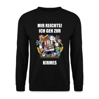 mir reichts ich gehe zur Kirmes - Schausteller - Unisex Pullover - Schwarz - Vorne - Alina (178cm) & Michal (187cm)
