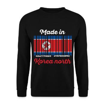 drapeau de code à barres corée nord - Sweat-shirt Unisexe - noir - Devant - Alina (178cm) & Michal (187cm)