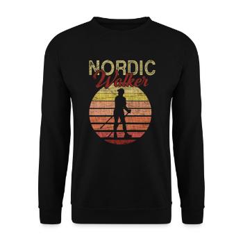 Nordic Walking Nordic Walker - Unisex Sweatshirt - black - Front - Alina (178cm) & Michal (187cm)