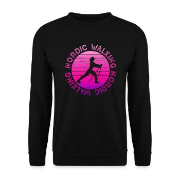 Nordic walking sport - Unisex Sweatshirt - black - Front - Alina (178cm) & Michal (187cm)
