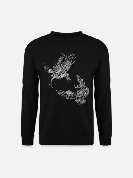 Hugin Odin Thor Viking Raven Maori Tribal Symbol - Unisex Sweatshirt - black