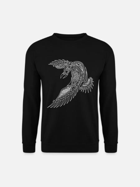 Keltischer Rabe Symbol Wikinger Minimal Tribal - Unisex Pullover - Schwarz