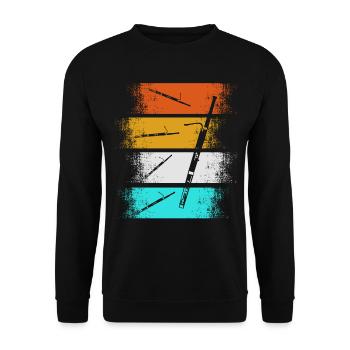 Fagott Vintage Fagottspieler Musik Fagottist - Unisex Pullover - Schwarz - Vorne - Alina (178cm) & Michal (187cm)