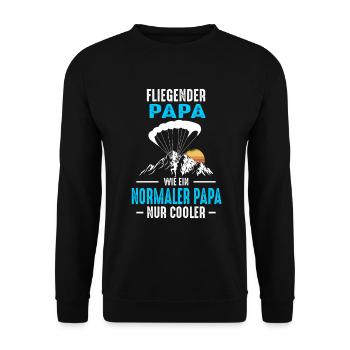 Paragliding Papa Fallschirmspringer Vater Gleitfli - Unisex Pullover - Schwarz - Vorne - Alina (178cm) & Michal (187cm)