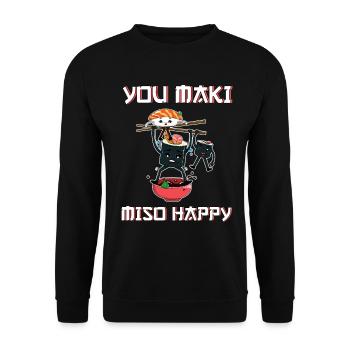 Sushi - Unisex Pullover - Schwarz - Vorne - Alina (178cm) & Michal (187cm)