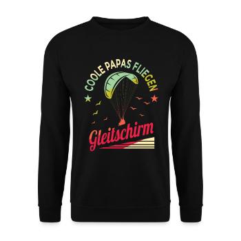 Gleitschirm Piloten Paraglider Vinatge Papa Dad - Unisex Pullover - Schwarz - Vorne - Alina (178cm) & Michal (187cm)
