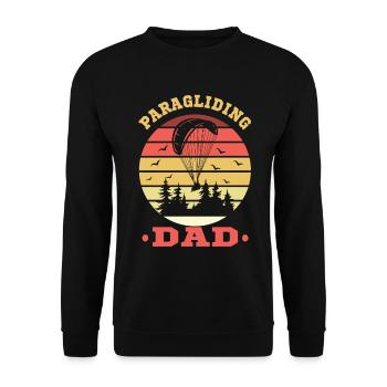 Gleitschirm Piloten Paraglider Vinatge Papa Dad - Unisex Pullover - Schwarz - Vorne - Alina (178cm) & Michal (187cm)