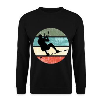 KITE Kite Kiteboarding Kitesurfing Retro - Unisex Sweatshirt - black - Front - Alina (178cm) & Michal (187cm)