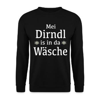 Lustige Dirndl Sprüche Geschenkidee - Unisex Pullover - Schwarz - Vorne - Alina (178cm) & Michal (187cm)