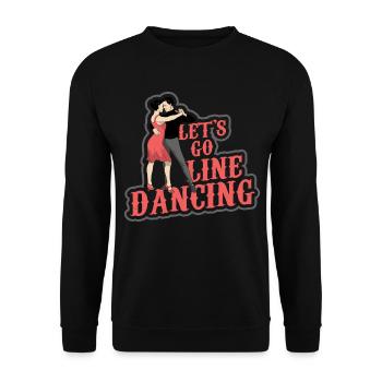 Linedance Western Countrymusic Tanzsport - Unisex Pullover - Schwarz - Vorne - Alina (178cm) & Michal (187cm)