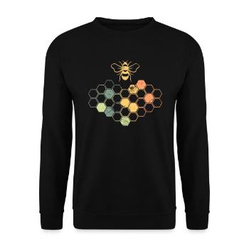 Bees - Unisex Sweatshirt - black - Front - Alina (178cm) & Michal (187cm)