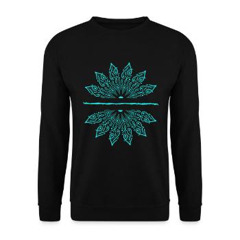Lotus Blume Unalome Yoga Meditation - Unisex Pullover - Schwarz - Vorne - Alina (178cm) & Michal (187cm)