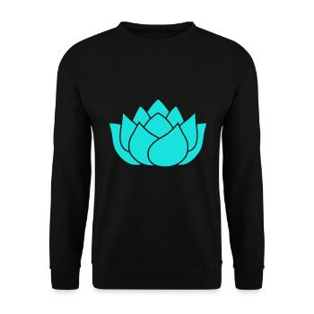 Lotus flower Unalome yoga meditation - Unisex Sweatshirt - black - Front - Alina (178cm) & Michal (187cm)